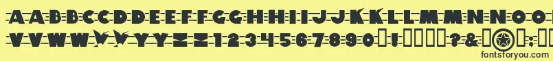 Tiltawhirl Font – Black Fonts on Yellow Background