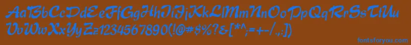 Express Font – Blue Fonts on Brown Background
