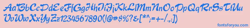 Express Font – Blue Fonts on Pink Background