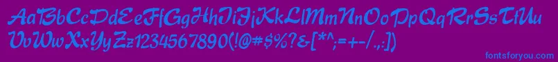 Express Font – Blue Fonts on Purple Background