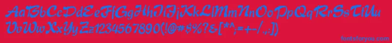 Express Font – Blue Fonts on Red Background