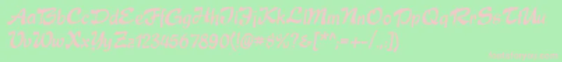 Express Font – Pink Fonts on Green Background
