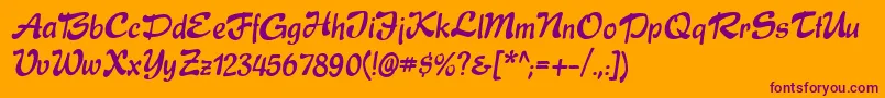Express Font – Purple Fonts on Orange Background