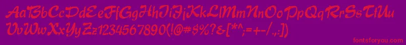 Express Font – Red Fonts on Purple Background