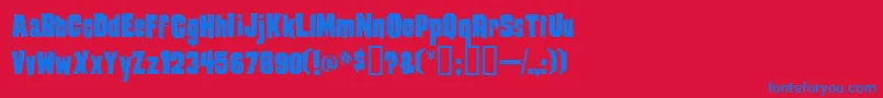 DamagedGoods Font – Blue Fonts on Red Background