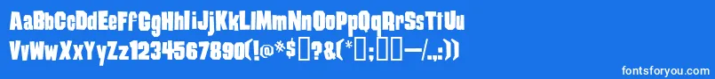 DamagedGoods Font – White Fonts on Blue Background