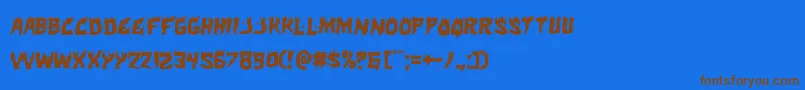 Hotkiss-Schriftart – Braune Schriften auf blauem Hintergrund