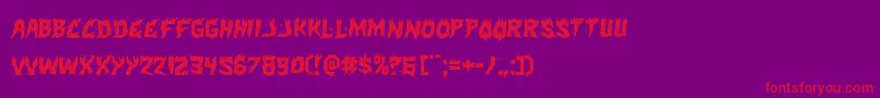 フォントHotkiss – 紫の背景に赤い文字