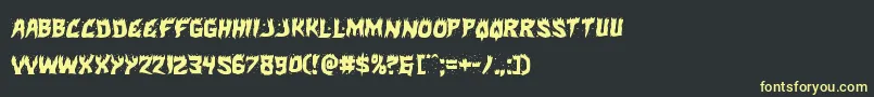 フォントHotkiss – 黒い背景に黄色の文字