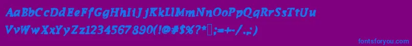 Funkymonkey Font – Blue Fonts on Purple Background