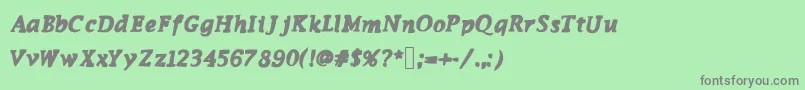 フォントFunkymonkey – 緑の背景に灰色の文字