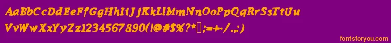 Funkymonkey Font – Orange Fonts on Purple Background