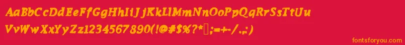 Funkymonkey Font – Orange Fonts on Red Background