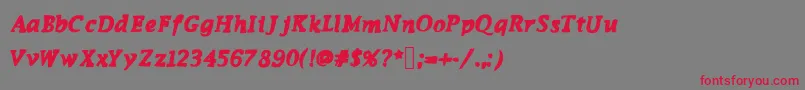 Funkymonkey Font – Red Fonts on Gray Background