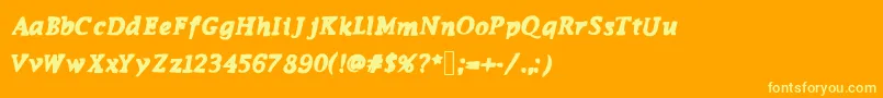 Funkymonkey Font – Yellow Fonts on Orange Background