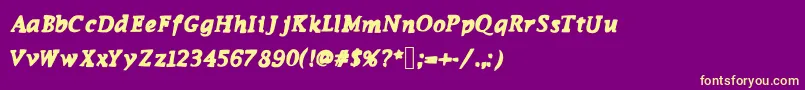 Funkymonkey Font – Yellow Fonts on Purple Background