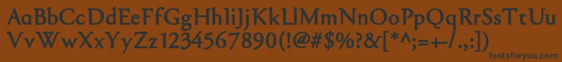 Garabl-Schriftart – Schwarze Schriften auf braunem Hintergrund