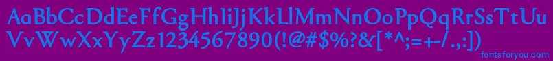 フォントGarabl – 紫色の背景に青い文字