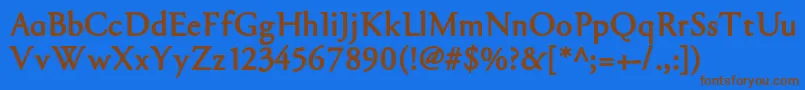 Garabl-Schriftart – Braune Schriften auf blauem Hintergrund