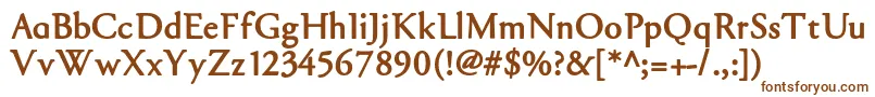 Garabl-fontti – ruskeat fontit valkoisella taustalla