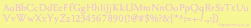 Garabl-Schriftart – Rosa Schriften auf gelbem Hintergrund