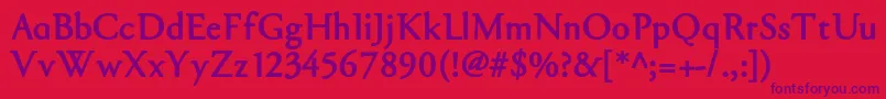 Garabl-Schriftart – Violette Schriften auf rotem Hintergrund