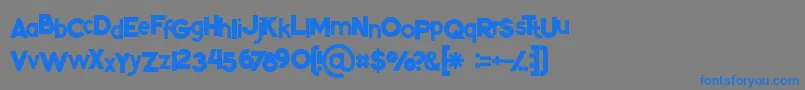 フォントKikoregular – 灰色の背景に青い文字