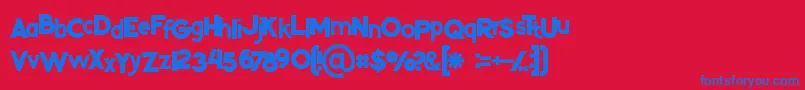 フォントKikoregular – 赤い背景に青い文字