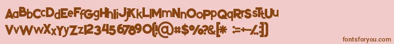 Kikoregular-fontti – ruskeat fontit vaaleanpunaisella taustalla