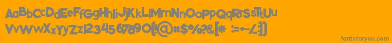 Kikoregular-fontti – harmaat kirjasimet oranssilla taustalla