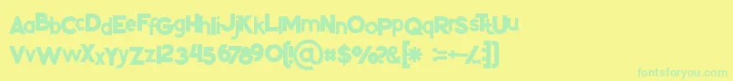 Kikoregular Font – Green Fonts on Yellow Background