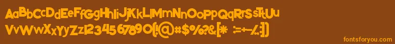 Kikoregular Font – Orange Fonts on Brown Background