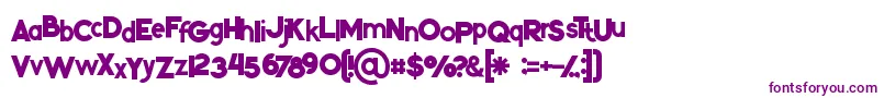 フォントKikoregular – 白い背景に紫のフォント