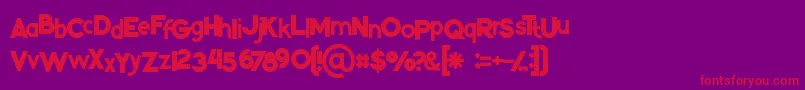 フォントKikoregular – 紫の背景に赤い文字