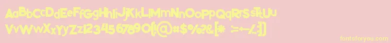 Kikoregular Font – Yellow Fonts on Pink Background