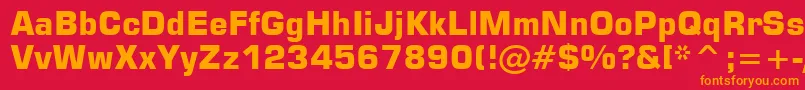 StMicrosquareBold Font – Orange Fonts on Red Background