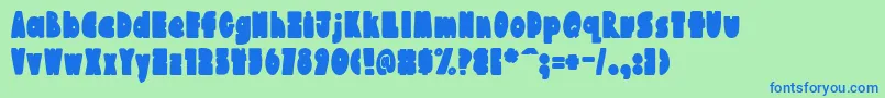 AustieBostChunkilicious Font – Blue Fonts on Green Background