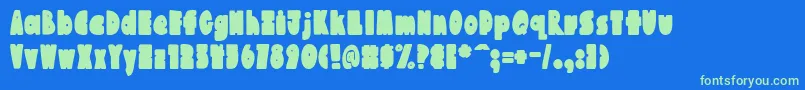 AustieBostChunkilicious Font – Green Fonts on Blue Background