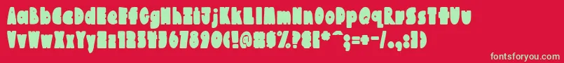 AustieBostChunkilicious Font – Green Fonts on Red Background