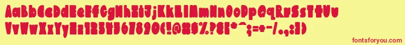 AustieBostChunkilicious Font – Red Fonts on Yellow Background