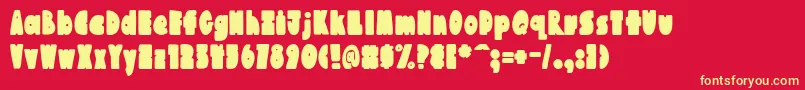 AustieBostChunkilicious Font – Yellow Fonts on Red Background