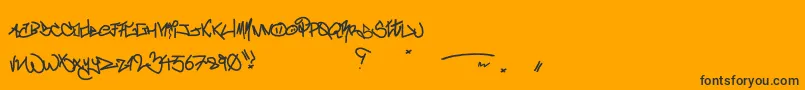 フォントCrazyWriterz – 黒い文字のオレンジの背景