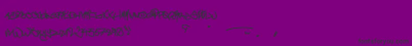 Weitere Informationen zur CrazyWriterz-Schriftart CrazyWriterz-Schriftart – Schwarze Schriften auf violettem Hintergrund