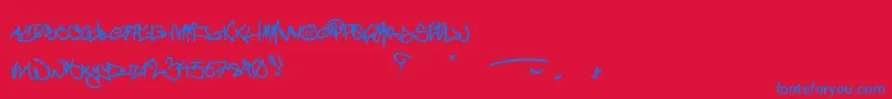 CrazyWriterz Font – Blue Fonts on Red Background