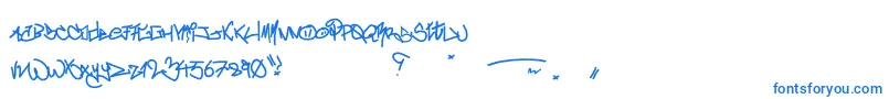 fuente CrazyWriterz – Fuentes Azules Sobre Fondo Blanco