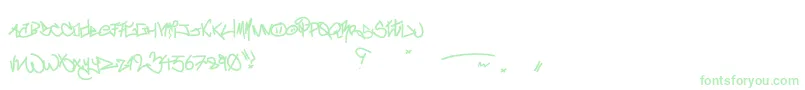 フォントCrazyWriterz – 白い背景に緑のフォント