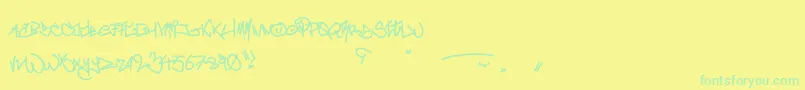 CrazyWriterz Font – Green Fonts on Yellow Background