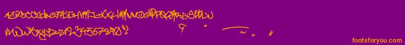 CrazyWriterz Font – Orange Fonts on Purple Background