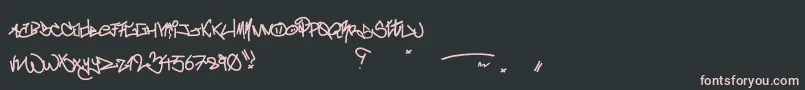 フォントCrazyWriterz – 黒い背景にピンクのフォント