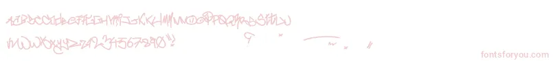 CrazyWriterz-Schriftart – Rosa Schriften auf weißem Hintergrund